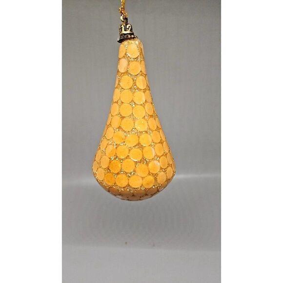 Set Of (4)Vtg Christmas Ornaments Shiny Glitter Sequin Golden Glam - Picture 3 of 6